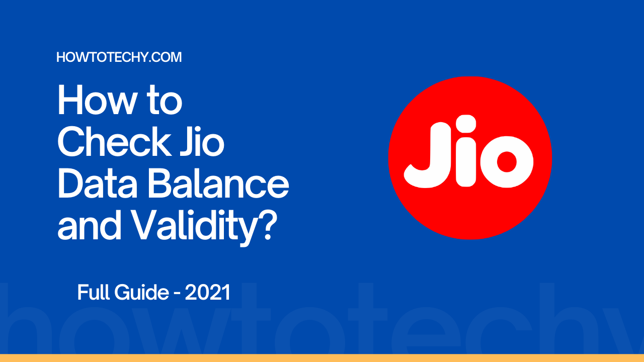 How to Check Jio Data Balance and Validity